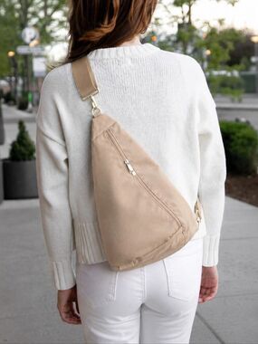 Canvelle Contour Sling Bag Women One Size Tan Minimalist Athleisure Travel